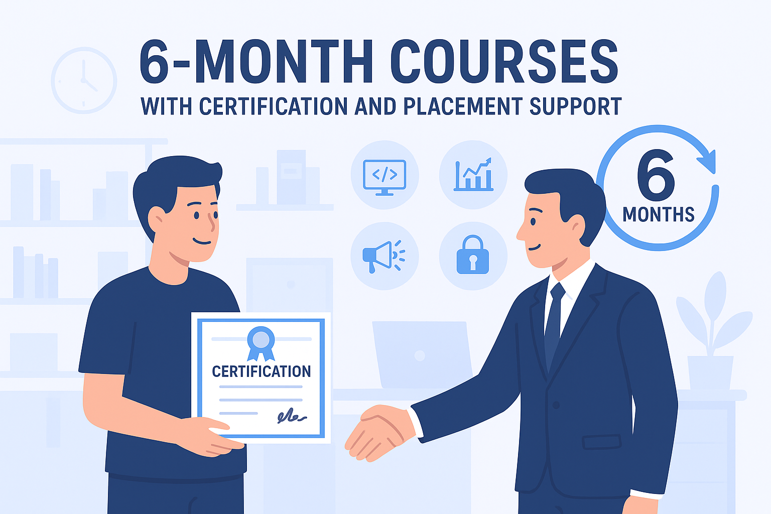 6-Month Courses with Certification and Placement Support – Cambridge InfoTech career training banner