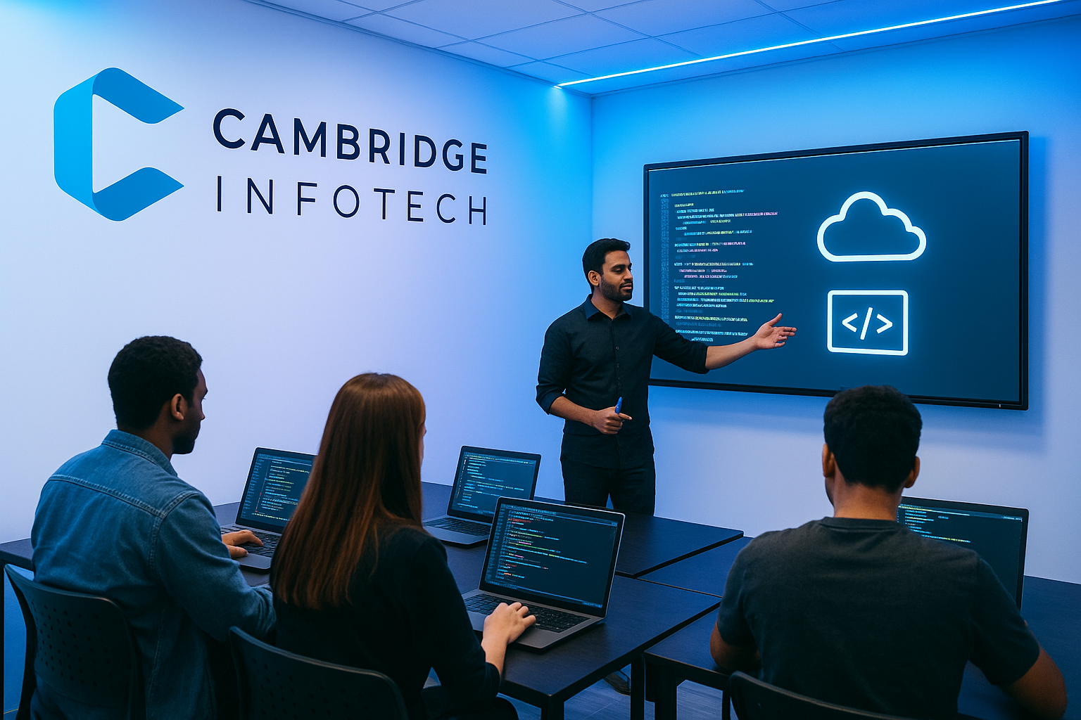 Best IT Training Institute in Bangalore 2026: Launch Your Future in Tech with Cambridge Infotech 1 Students learning AI and coding at the Best IT Training Institute in Bangalore 2026 – Cambridge Infotech.