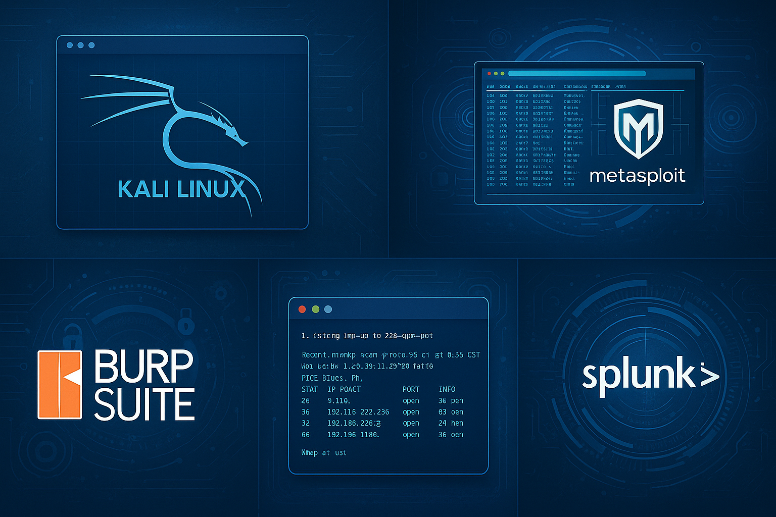 Cybersecurity Course in Banaswadi training including Kali Linux, Burp Suite, and Nmap.