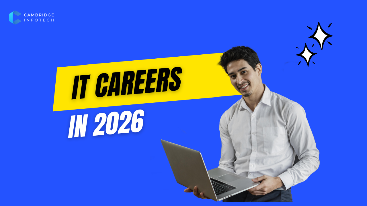 IT careers in 2026 showing job-oriented skills like data analytics, cloud computing, digital marketing, full stack development, and cybersecurity