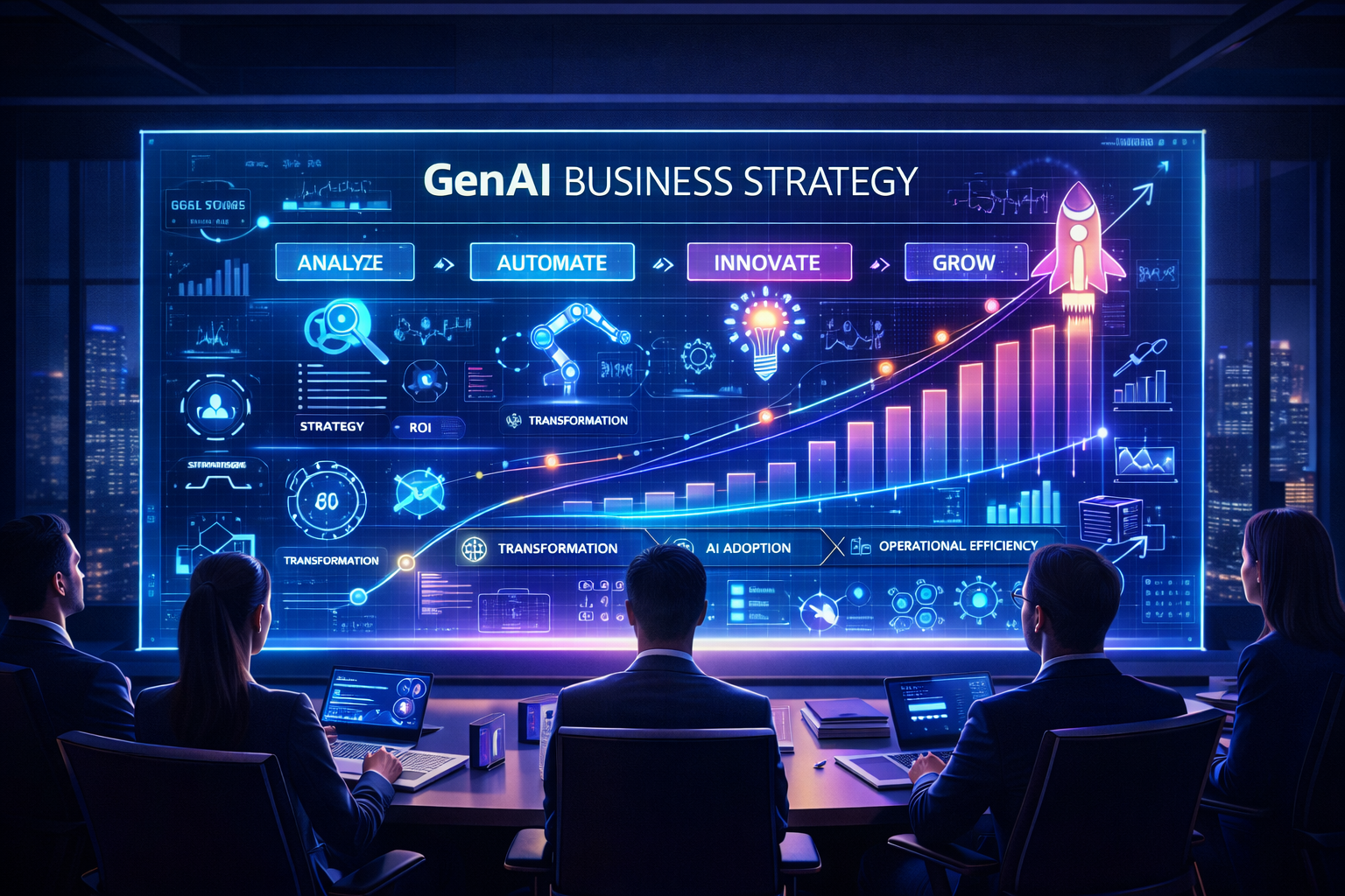GenAI business strategy roadmap for companies using Generative AI in 2026 for growth and innovation.