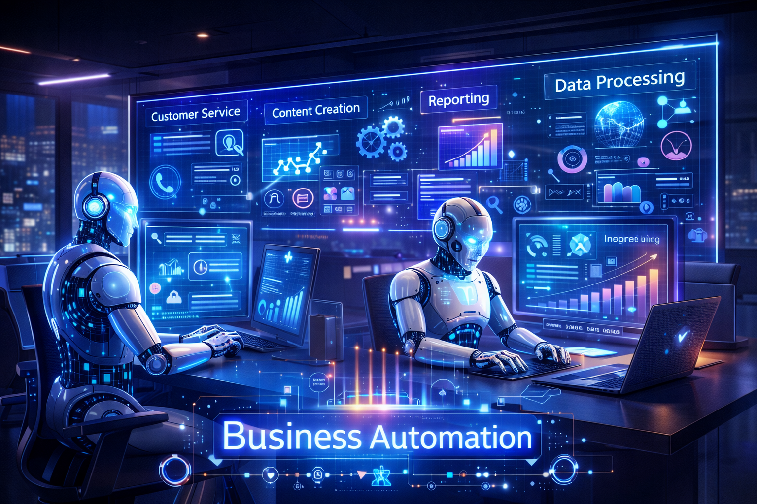 AI automation for business processes using Generative AI to improve efficiency and productivity.