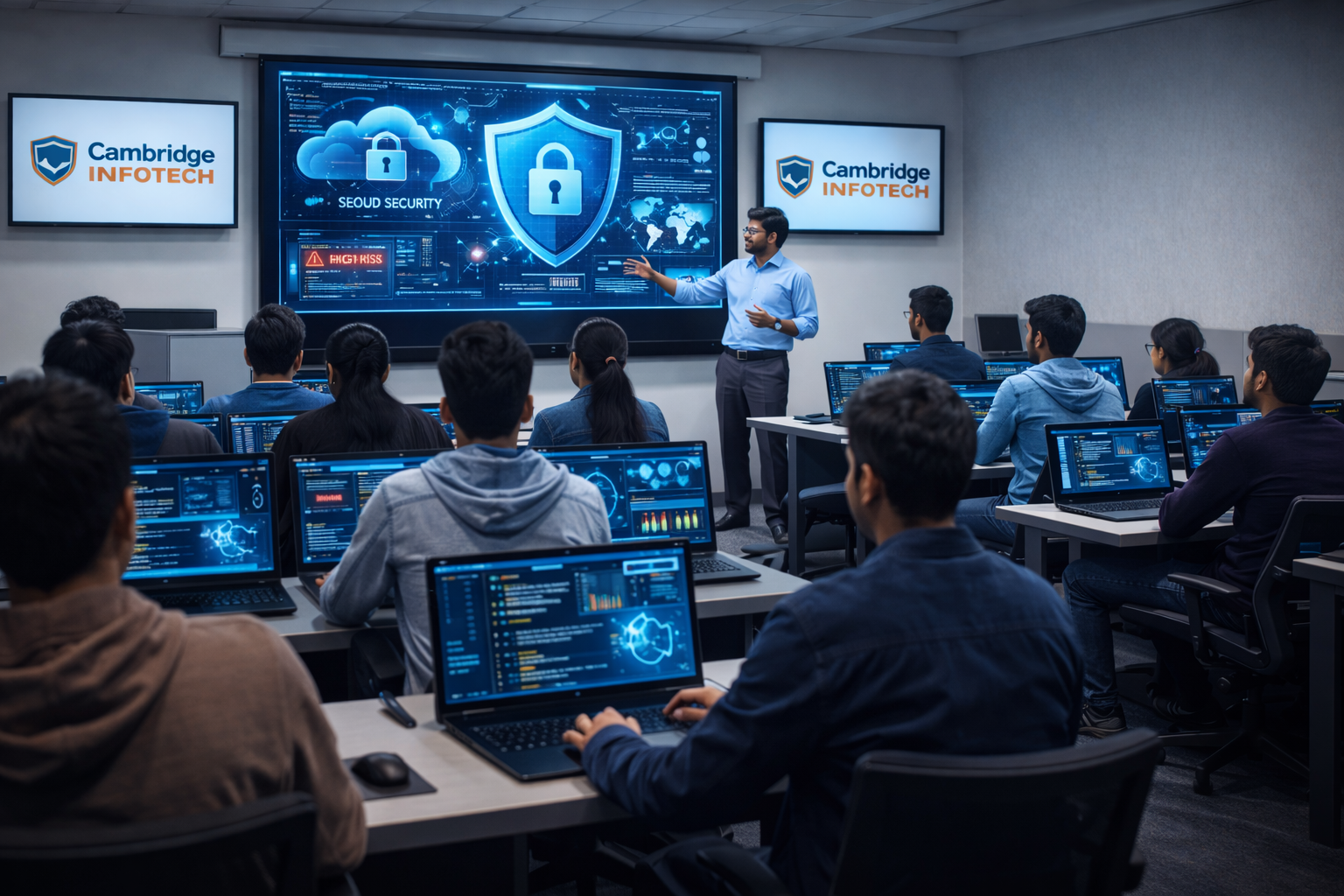 Cybersecurity Career Path in 2026 training environment at Cambridge Infotech with live labs
