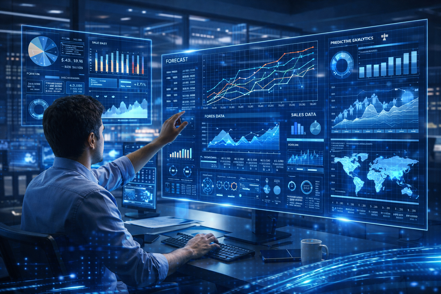 Data scientist analyzing AI-Powered jobs insights and business intelligence.