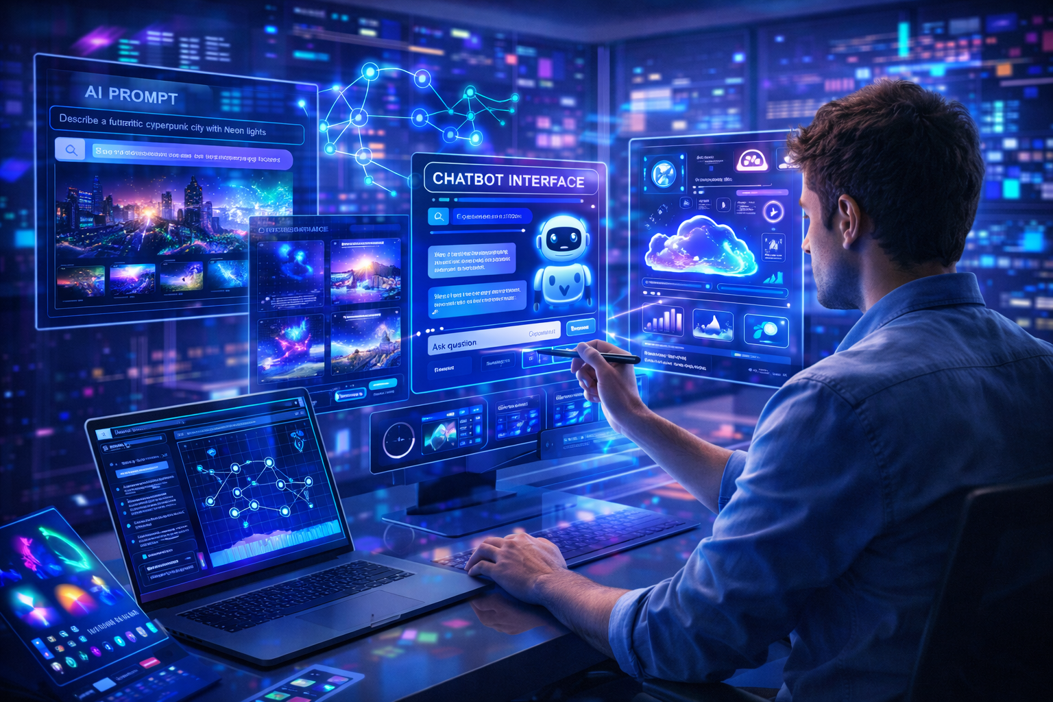 Data scientist analyzing AI-powered  jobs insights and business intelligence.