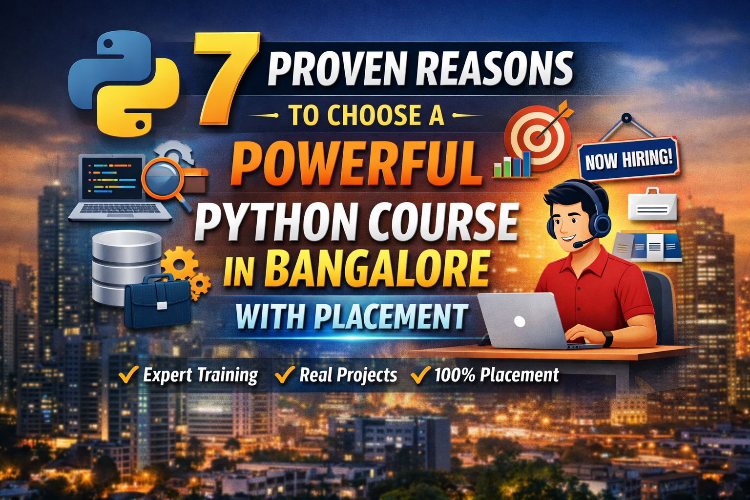 7 proven reasons to choose a powerful Python course in Bangalore with placement, featuring Python training, real projects, and 100% job assistance at Cambridge Infotech