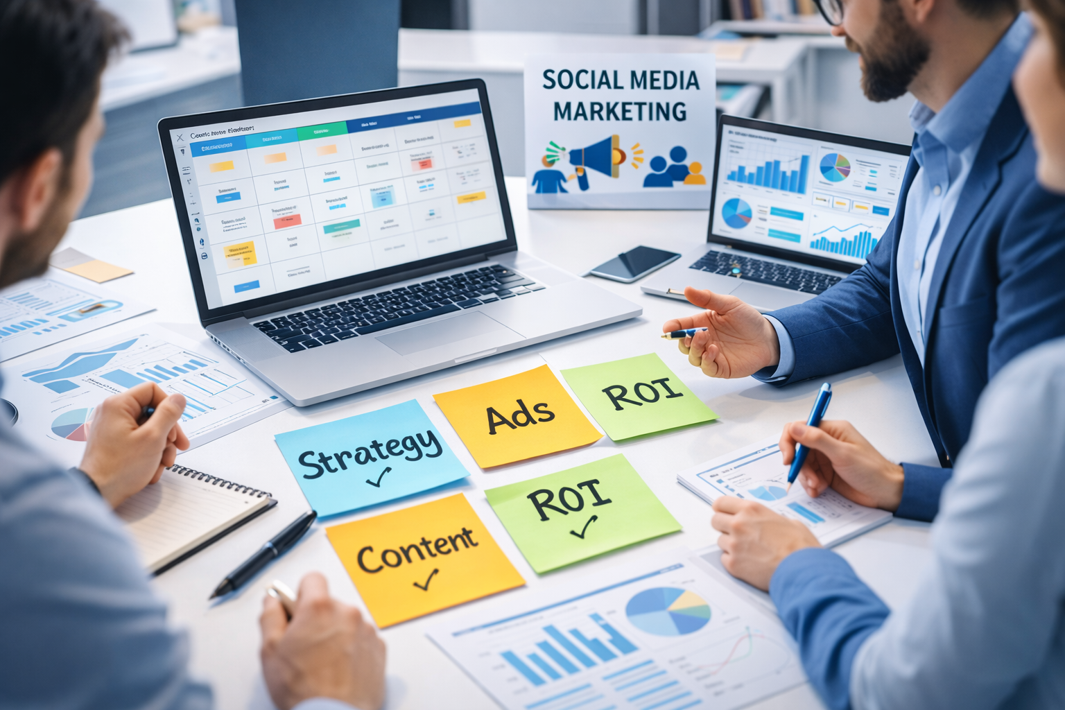 Social Media Marketing advertising campaign with lead generation, analytics, and growth performance