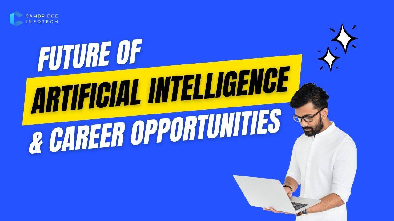 Future of Artificial Intelligence and Career Opportunities, modern blue technology background