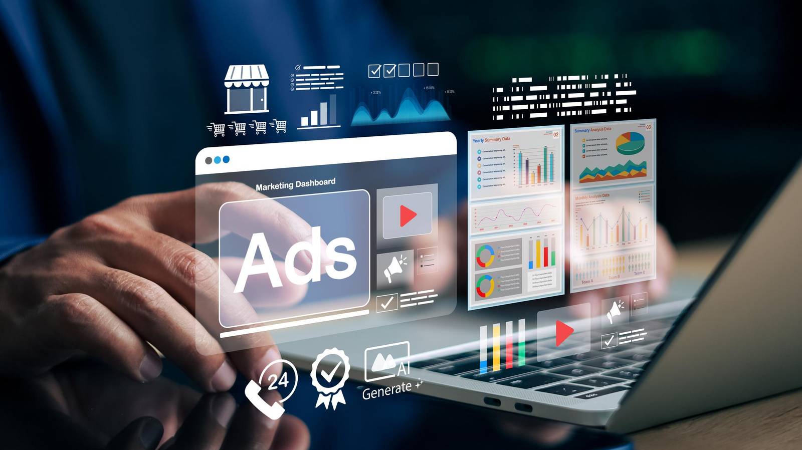 Digital marketing specialist managing online campaigns and analytics tools
