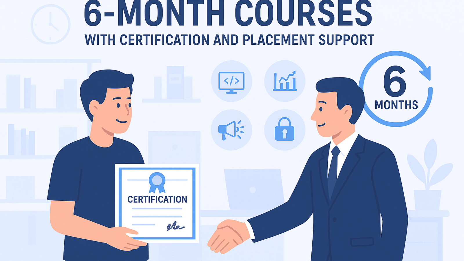6-Month Courses with Certification and Placement Support – Cambridge InfoTech career training banner